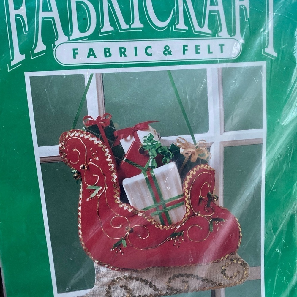BERNAT Large 14X15 1989 Sleigh Ride Christmas Fabric & Felt‎ Fabricraft W00455